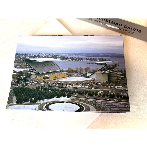 Lot 16 UW Washington Huskies Stadium Christmas Greeting Cards Holiday Open Box - Picture 4 of 5